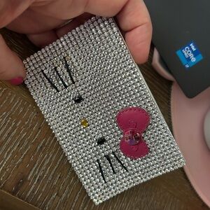 Authentic Swarovski Crystal HELLO KITTY Card Case Holder Business Wallet amazing